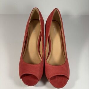 Old Navy Open Toe Pumps  8 RED Romantic Coquette Holiday Party